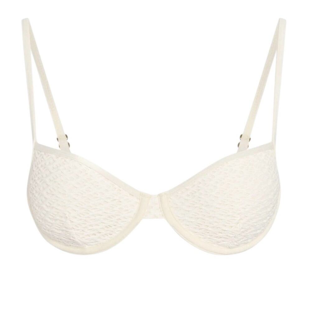 New Monday Swimwear Ivory Crochet Bikini Top VV - Picture 2 of 8